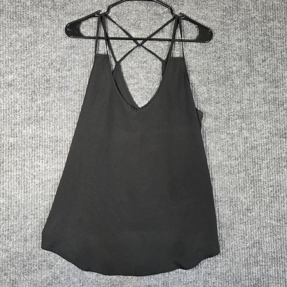 Victoria Secret Black Strappy‎ Back Cami Tank Top Medium Flowy